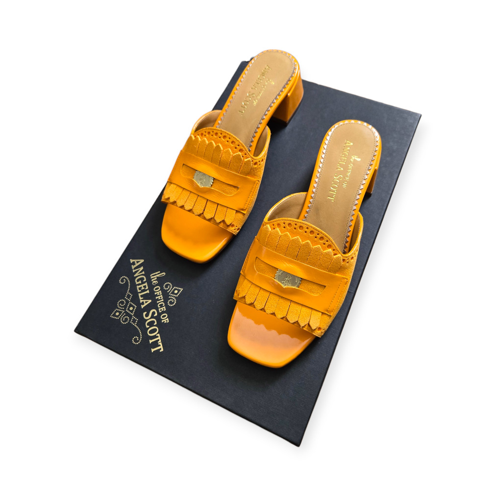 The Office of Angela Scott Miss Cameron Orange Marigold Sandals EU 37 US 7‎